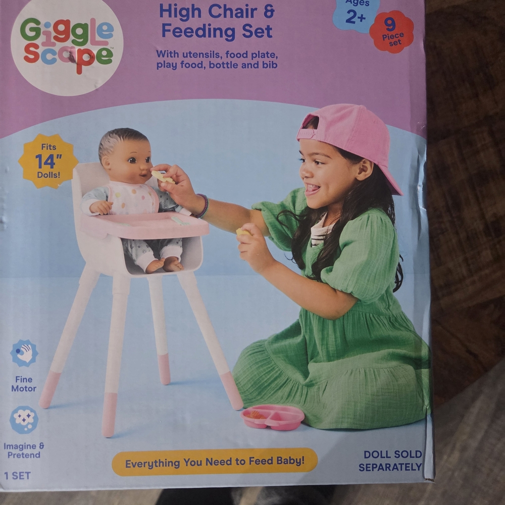 High Chair & Feeding Set - Pink